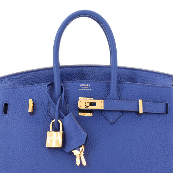 Hermes Birkin 25 Blue Togo with Gold Hardware - Picture 7 of 8